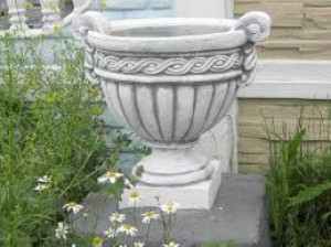 Садовый вазон, варианты: бетон, мраморная крошка-1